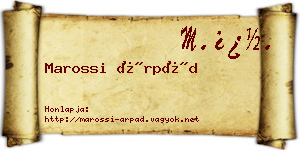 Marossi Árpád névjegykártya
